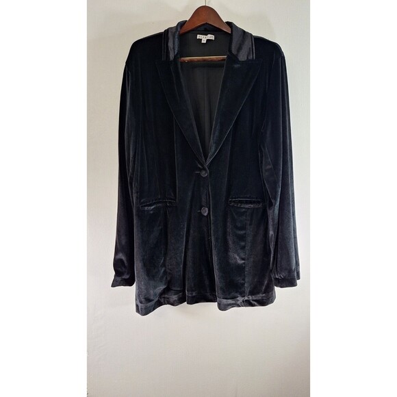 BLAKELEY Black Velvet Blazer Women's Plus Sz 3x Whimsigoth Stevie Nicks Career - Picture 1 of 9